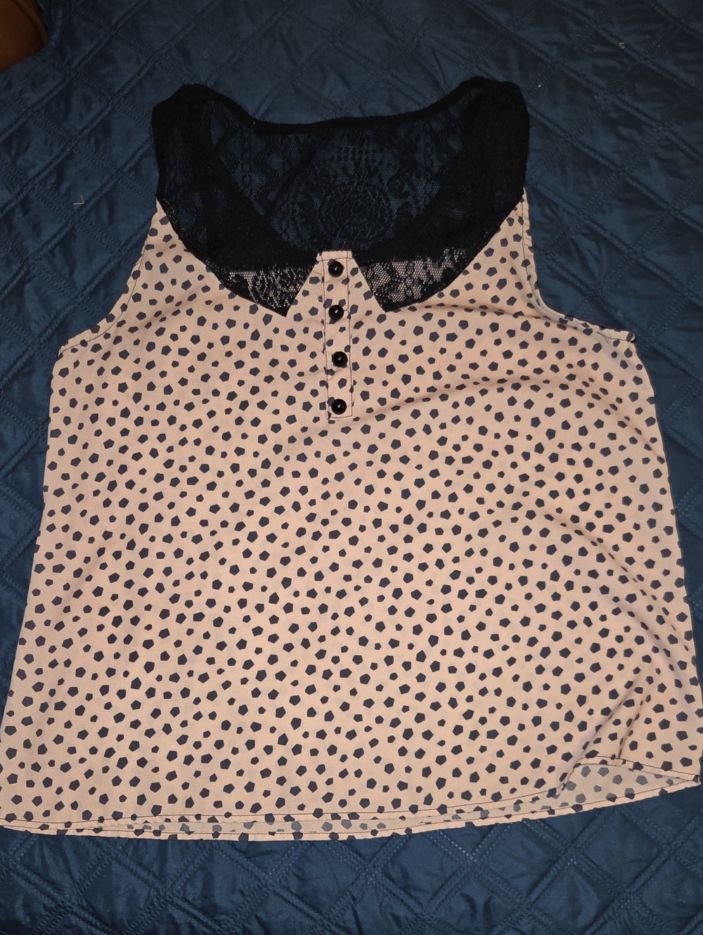 Fio Fio - Pink and Black Polka Dot with Black Lace Top!